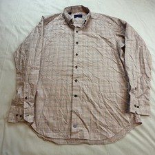 David Donahue Men s XL Dress Shirt Long Sleeve Button Down Plaid EUC