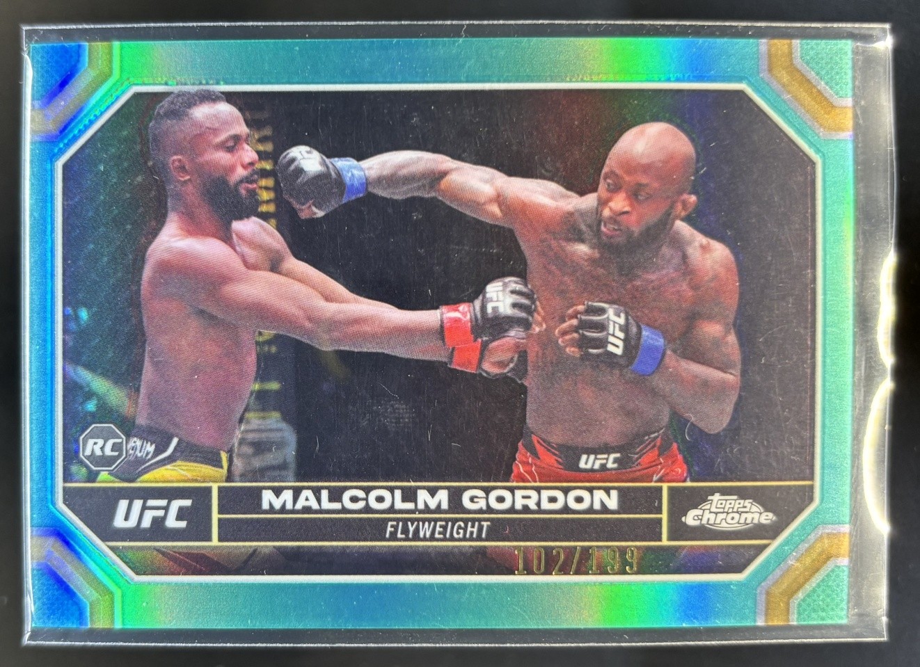 2024 Topps Chrome UFC Malcolm Gordon Aqua Refractor #/199 #196 RC