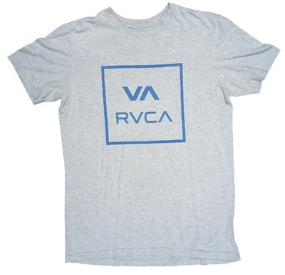 RVCA VA All The Way Balance Of Opposites Grey And Blue Logo Men's T-Shirt Small