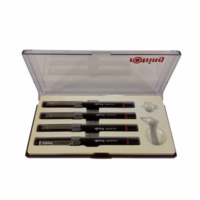 rOtring Rapidoliner Set of 4 .35 .18 .50 .25 Technical Drawing Ink Pen W Germany