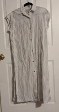 NWT CALIA Women's XS Extended Sleeve Button Down Dress Linen MSRP $88