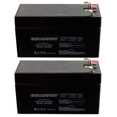 NEW 2pc 12V 1.3Ah SLA Battery EB1213 For WKA12-1.3F, UB1213, D5738