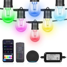 Christmas String Lights Outdoor 96ft, IP65 Waterproof Color Changing Patio St