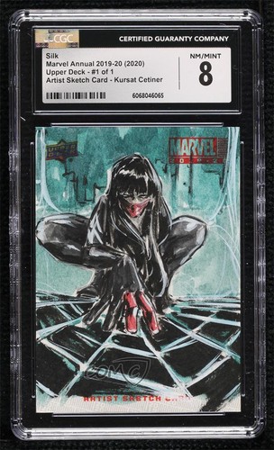 2019-20 Upper Deck Marvel Annual 1/1 Kursat Cetiner CGC 8 Auto Sketch p1l
