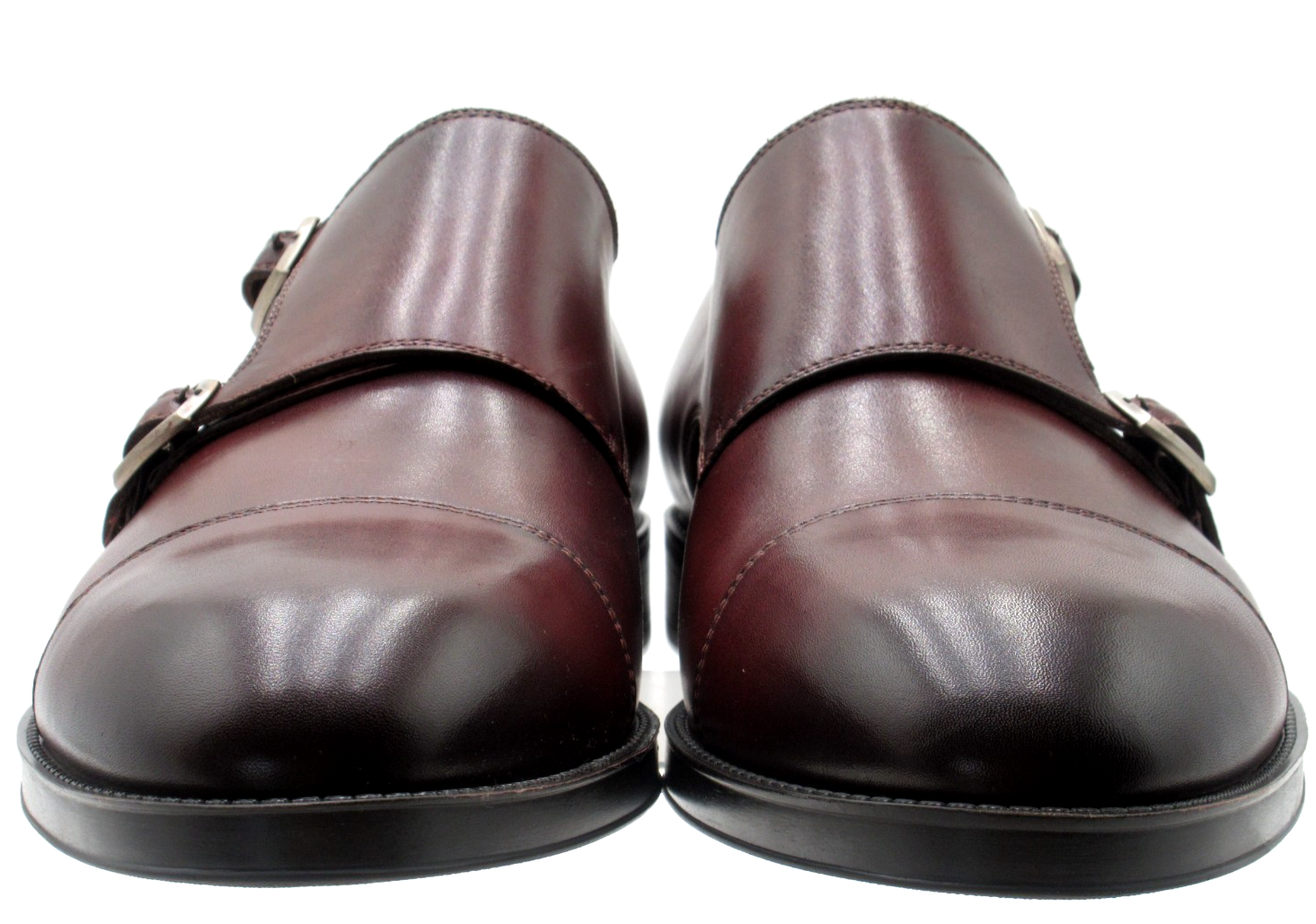 Men's $435 NWOB  Magnanni Burnished Burgundy Double Monk Strap Loafers Size 13 M