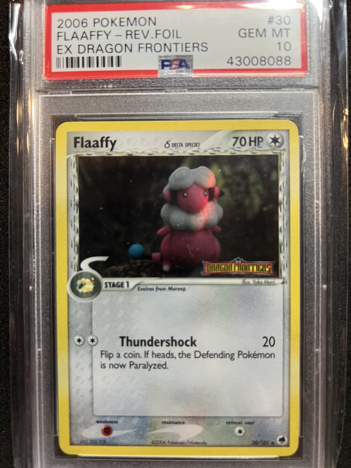 2006 POKEMON EX DRAGON FRONTIERS #30 FLAAFFY-REVERSE FOIL PSA 10