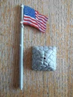1963 MARX  D-Day Playset tin 48-Star Flag with Pole and Base