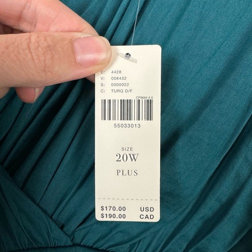By Anthropologie Plus 20W NWT Gwendolyn Teal Long Puff Sleeve Hi Low Maxi Dress - Imagen 11 de 11