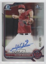 2022 Bowman Draft Chrome Pick Refractor 492/499 Victor Mederos #CDA-VM Auto 2x4