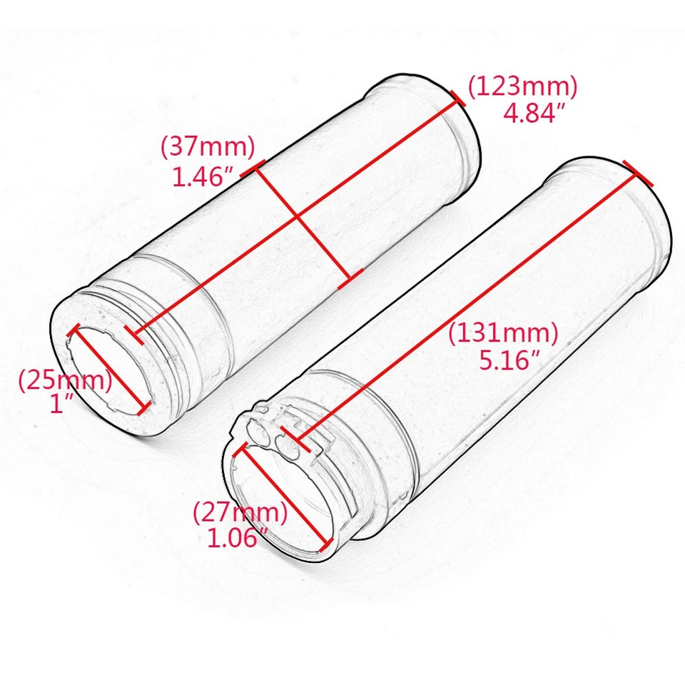 1" Black Rubber Hand Grips For Harley Touring Dyna XL Twin Cable Throttle Bars - Image 2 of 4