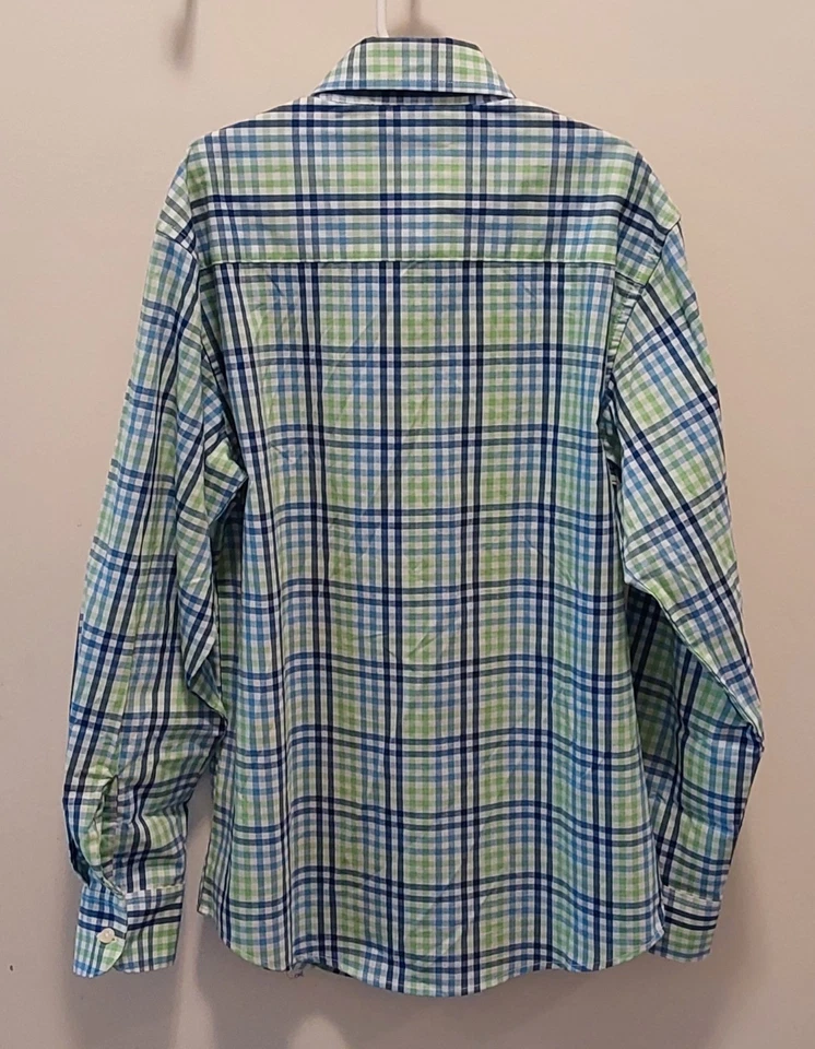 Camisa informal con botones a cuadros verde y azul Chaps para niño / Talla M 8-10 / Nueva sin etiquetas Foto 2 de 4