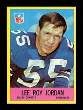 1967 Philadelphia #54 Lee Roy Jordan Dallas Cowboys Rookie Card RC, EX. rookie card picture