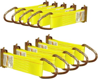 10 Pack E-Track 2'' x 6'' Rope Tie-Offs, Tie Down Anchors Tie Off Strap w/D Ring