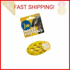 JW Pet Hol-ee Football Dog Toy Puzzle Ball, Natural Rubber, Mini (5.25 Inch Leng