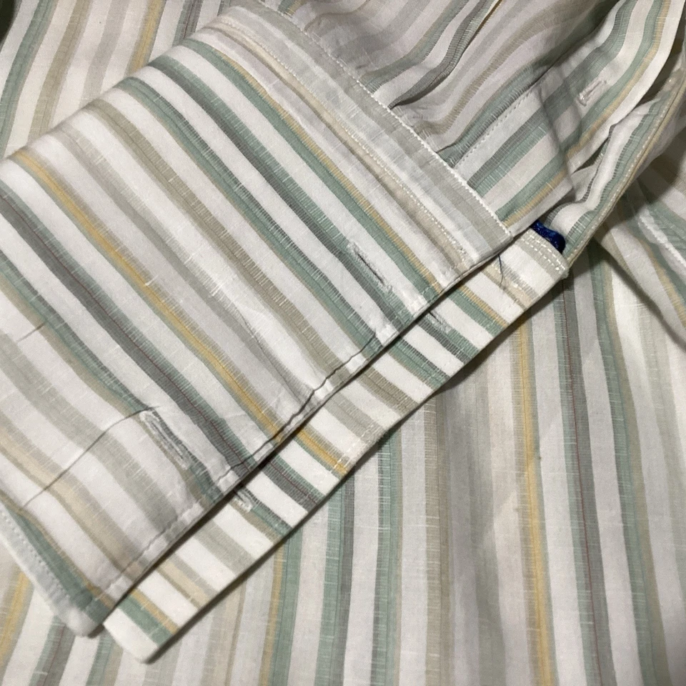Camisa de vestir a rayas ajustada Banana Republic para hombre M tejida en Italia  Foto 3 de 4