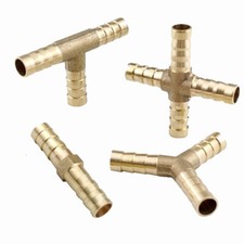 BRASS T Y JOINER Various Piece Fuel Hose Gas Joiner TEE CONNECTOR (VARIOUS SIZE)