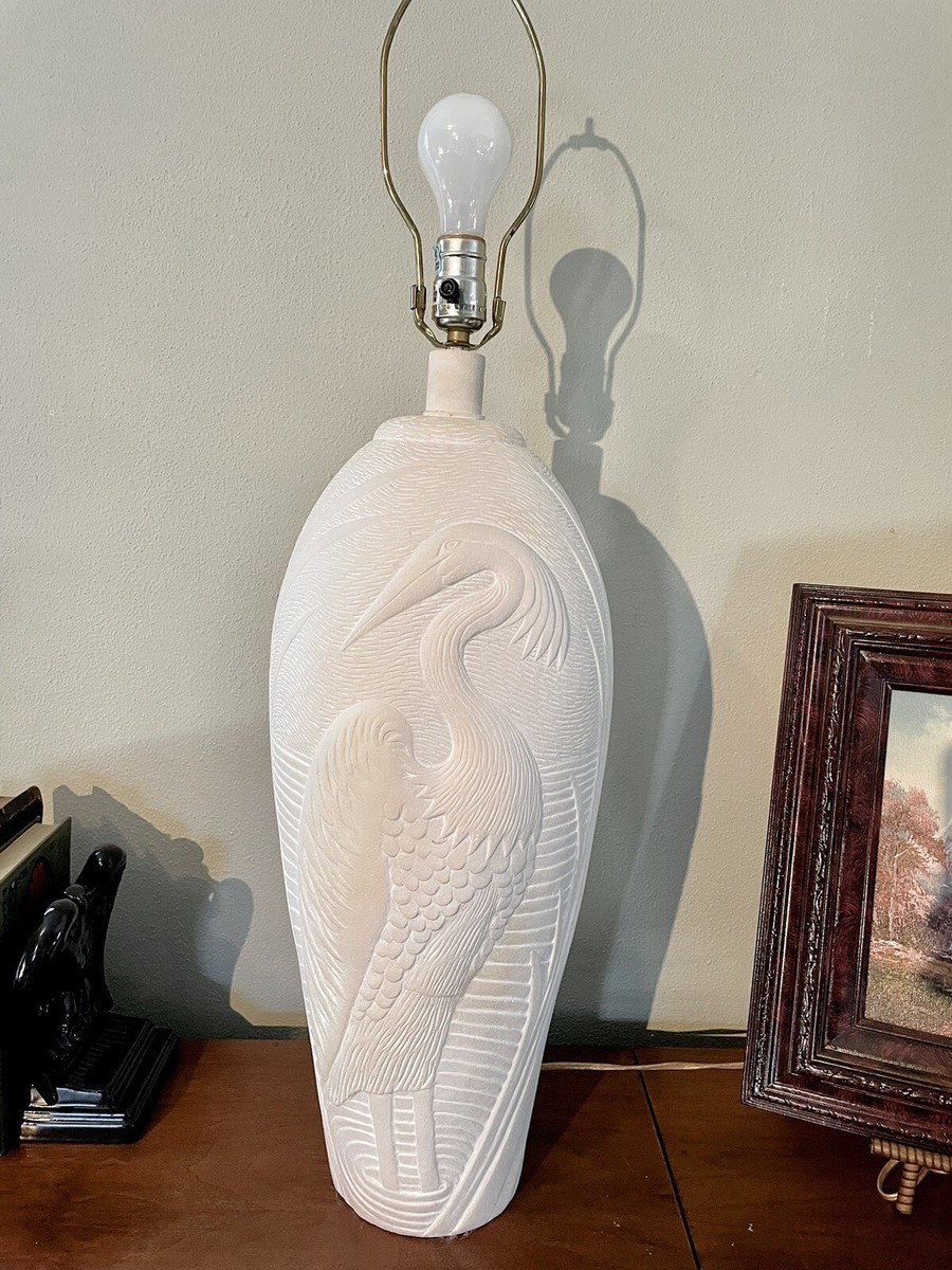 Vintage 1970s Dayle Rushall Palm Beach Heron Costal Lamp | eBay