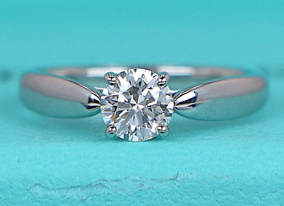 $6,050 Tiffany & Co Platinum Harmony I VS1 0.53ct Round Diamond Engagement Ring