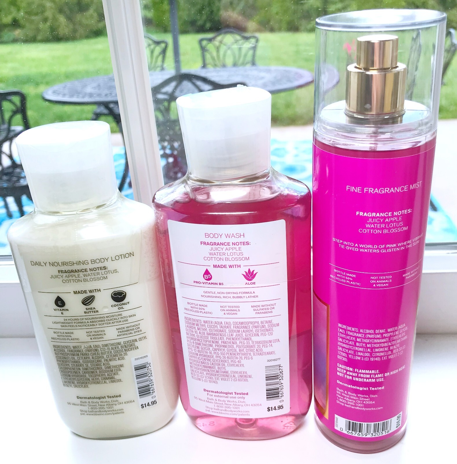 Bath & Body Works PINK TIE DYE Fragrance Mist Body Lotion Shower Gel Wash 3pcs