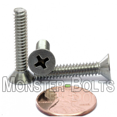 #10-24 Phillips Flat Head Machine Screws 82° Countersunk A2 18-8 Stainless Steel