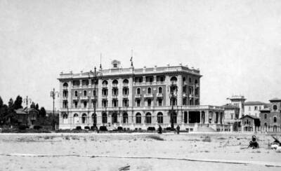 Lido di cesenatico Grand hotel Vittorio Veneto square 1910 OLD PHOTO