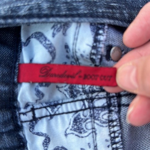Guess Jeans Women 32 Blue Bootcut Bling stretch distressed embroidery 4 pocket - Picture 12 of 12