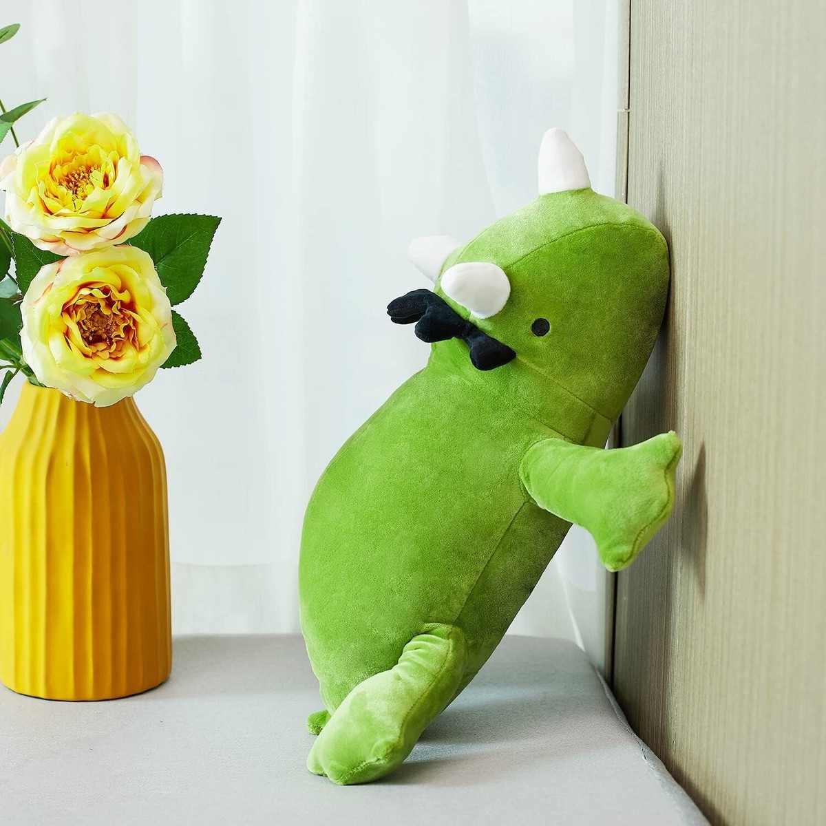 Peluche Dino Lestée – Oreiller Doux En Forme De Dinosaure – 30-35 Cm – Rose Ou Vert – Jouet Câlin Pour Enfants