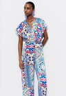 ZARA- Satin Effect Print Jumpsuit -size s- New With tag NWT — photo 2