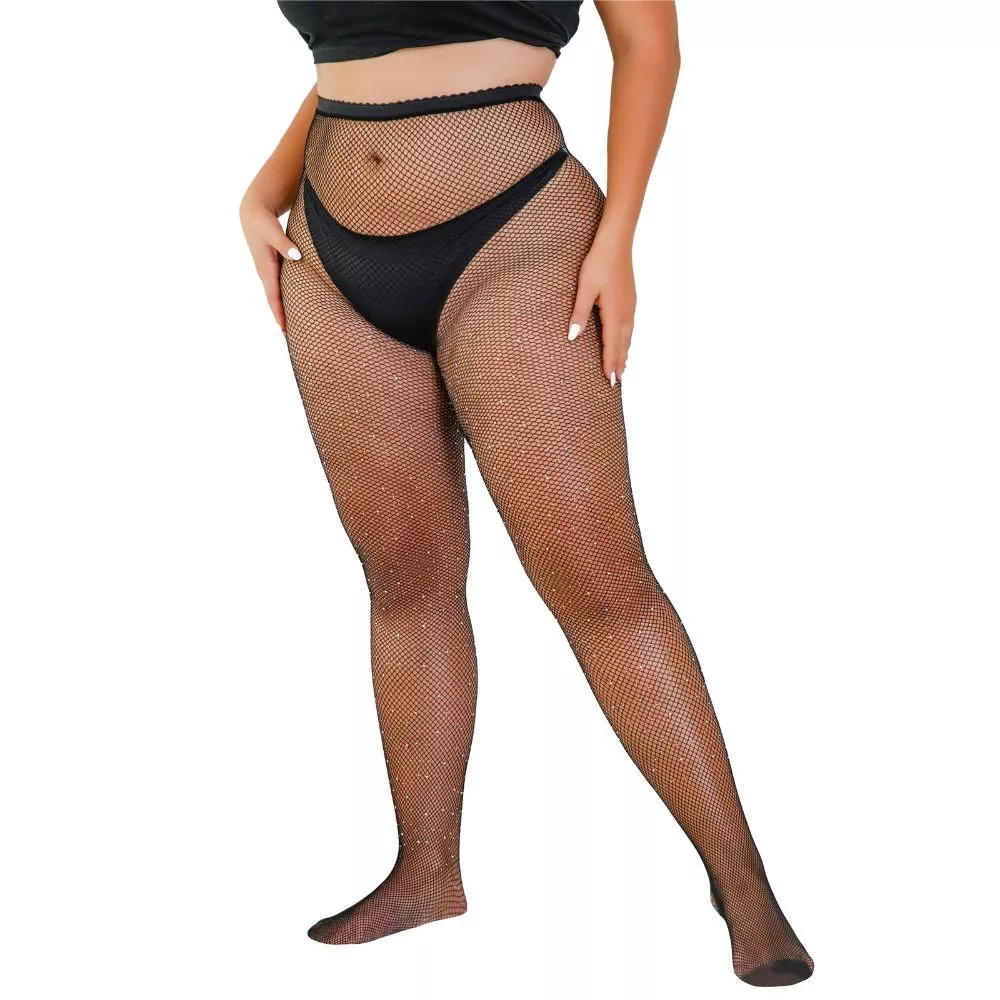 Fishnet tights top plus size