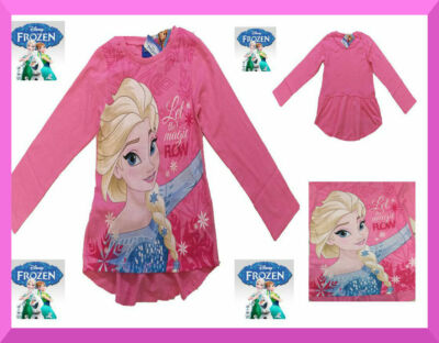 Disney FROZEN Eiskönigin Langarmshirt Pullover T Shirt Rosa 110  116 128 NEU