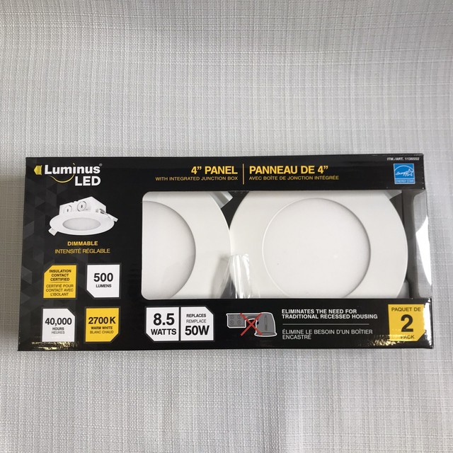 New Luminous Led Dimmable Pot Lights 2 Pk 8 5 Watts Replaces 50w 4 Panel For Sale Online
