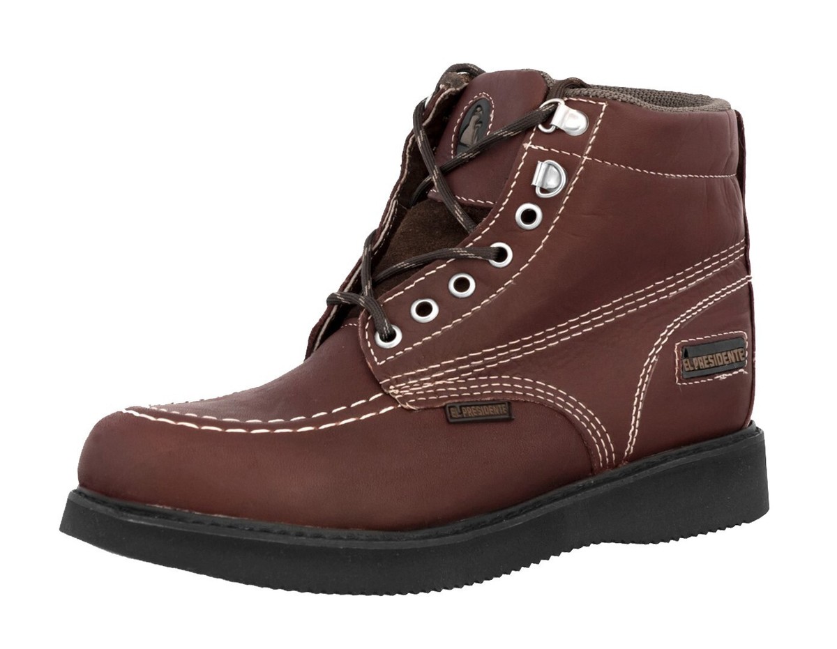 Mens Burgundy Work Boots Leather Slip Resistant Lace Up Soft  display picture 3