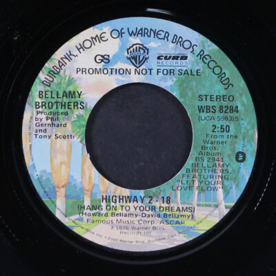 BELLAMY BROTHERS: highway 2-18 / mono WB 7'' Single 45 RPM