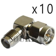 10 Pack SMA Male Plug to Female Jack RF Connector Adapter 90 Degree Right Angle