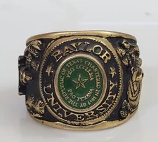 BAYLOR UNIVERSITY 1980 SWC Champions Brass Ring Paperweight BEARS Football RARE