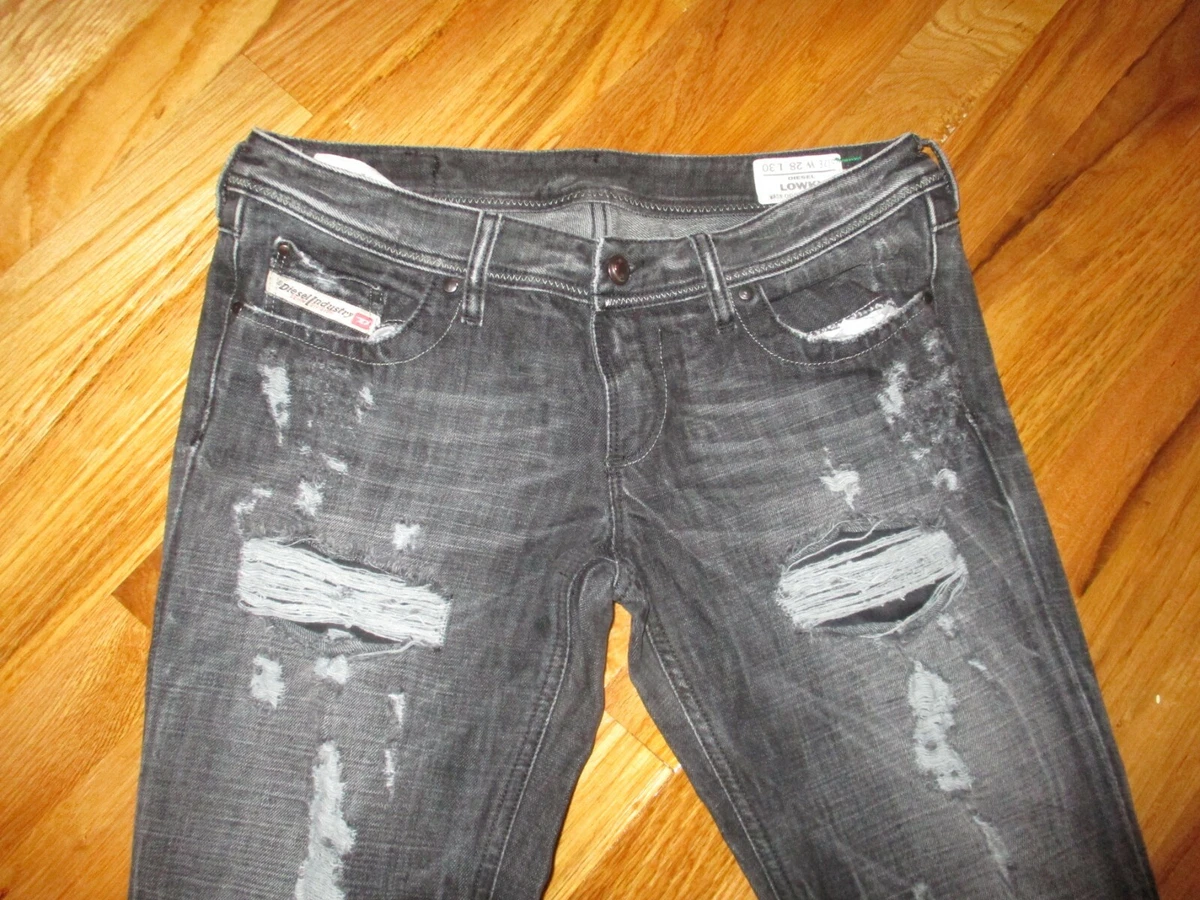 Ladies Diesel LOWKY Wash 008ZB Distressed Straight Leg Jeans Fits