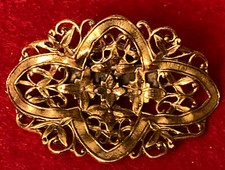 Vintage MUSI Fancy Cut Metal Shoe Buckle Clips Art Nouveau