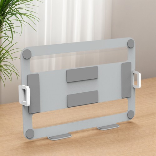 Dual Monitor Stand Laptop Tray Desk Mount Laptop Tray for Home Office (Silver) - Afbeelding 4 van 10