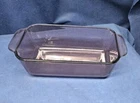 Vintage Pyrex Cranberry Loaf Pan Handled Casserole Dish 213R 1.5QT EUC