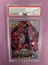 2020-21 Prizm Zion Williamson #30 FIREWORKS-FAST BREAK PRIZM PSA 10 #9222 T6