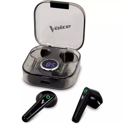 The Voice Duo True Wireless Stereo Earbuds with Mic, Black Color,