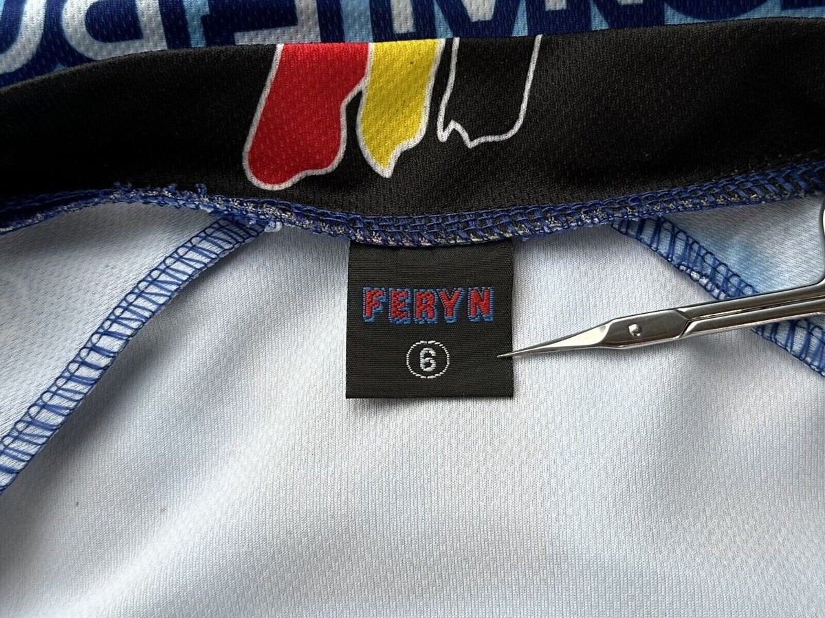 Maillot de cyclisme vintage des années 90 hommes par Feryn maillot de course à manches courtes vélo de route maillot noir taille 6 - France