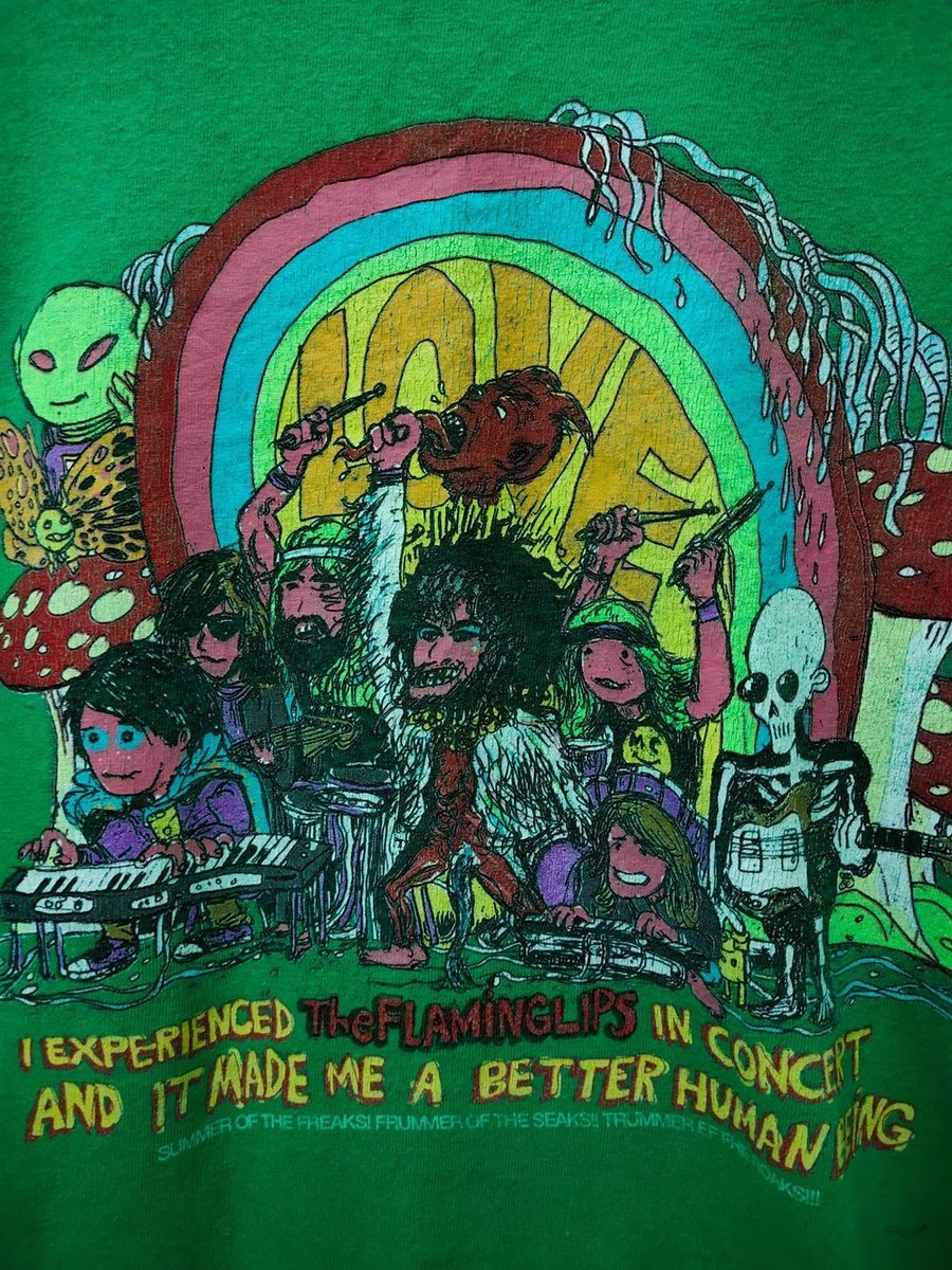 The Flaming Lips indie rock band t shirt Green tee Classic