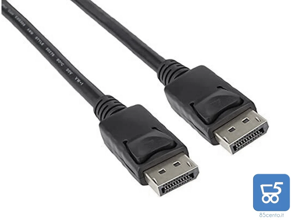 Cavo DisplayPort Lungo 2,5Mt V 1.4 8K 4k Audio M/M Pc Monitor Pro Dell Hp Lenovo - Immagine 2 di 2