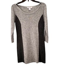 Olivia & Grace Cashmere Sweater Dress size S Gray Charcoal Colorblock Mini