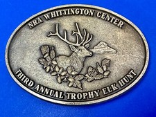 NRA 3Rd Annual Trophy Elk Hunt National Rifle Association Vintage Belt Buckle