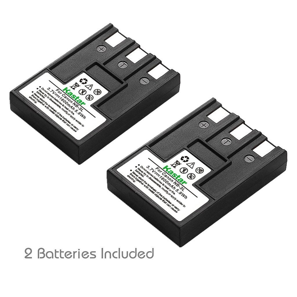 2x Kastar Battery for Canon NB-3L Digital IXUS 700 750 Digital