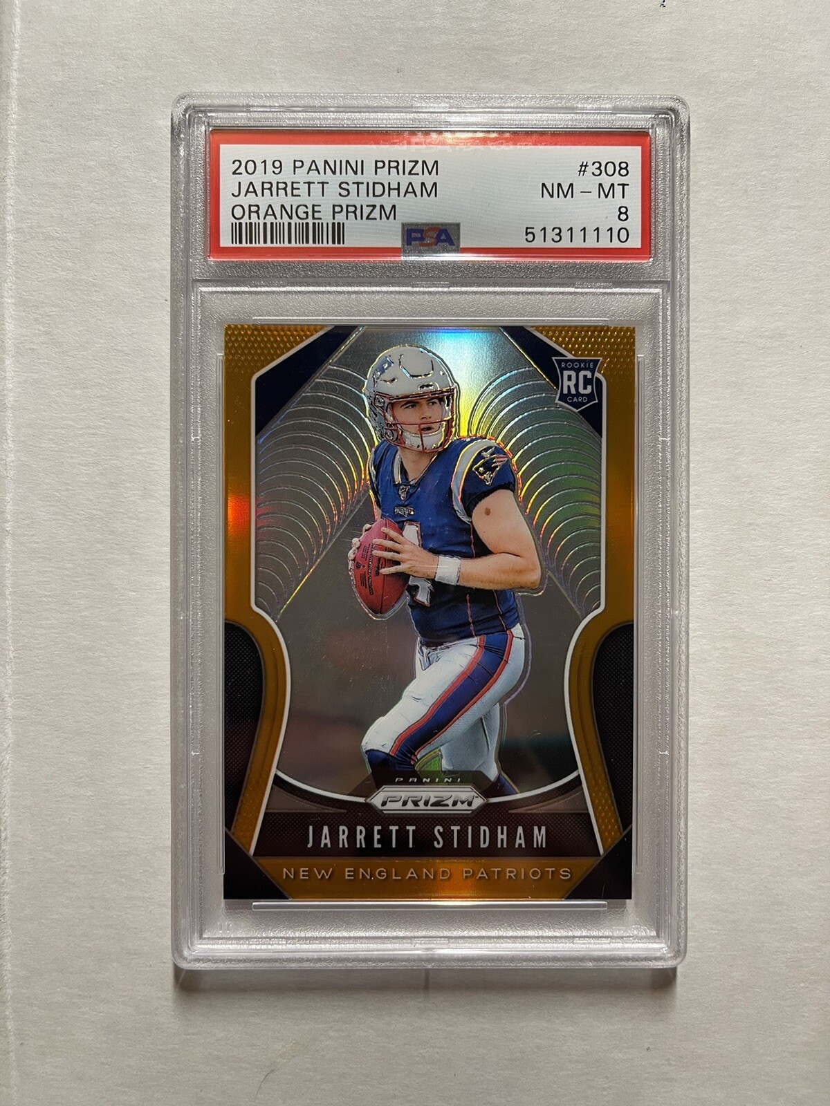 2019 Panini Prizm Orange /249 Jarrett Stidham #308 PSA 9 MINT Rookie Card RC