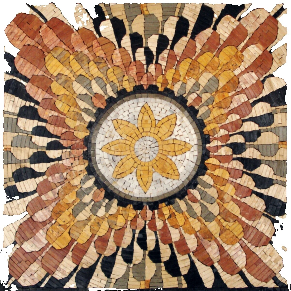 Suelo de mármol geométrica y azulejos de la pared