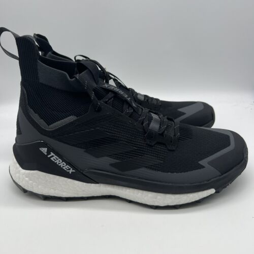 Adidas TERREX Free Hiker Men's SZ 11 Black White Gray Outdoor Stretch Knit Boost - Afbeelding 1 van 9